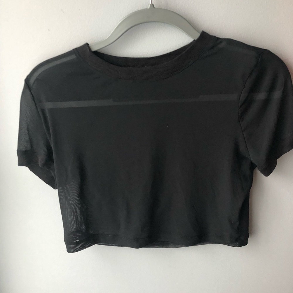 Sheer black crop top
